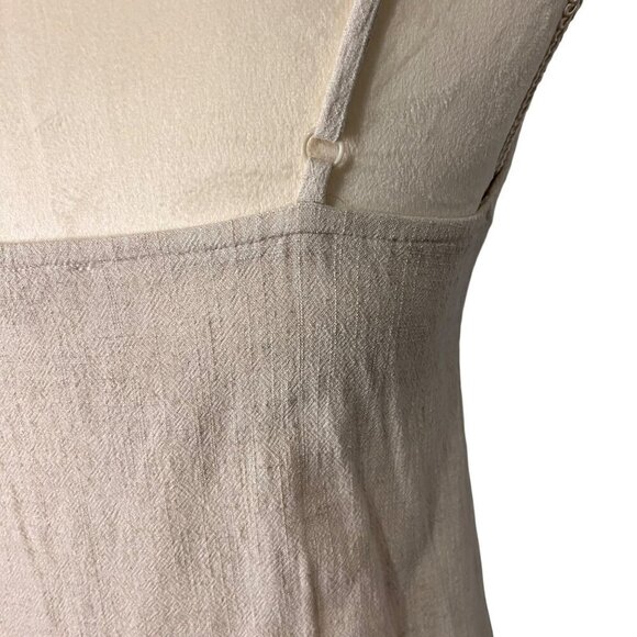 LA HEARTS Sz Sm Linen Blend adjust Spaghetti Strap Mini Dress Ruffle Hem Boho - Picture 8 of 12